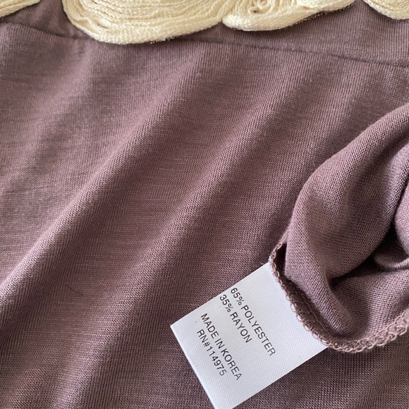 Long Taupe Sleeveless Embroidered XL Shirt - Picture 5 of 5